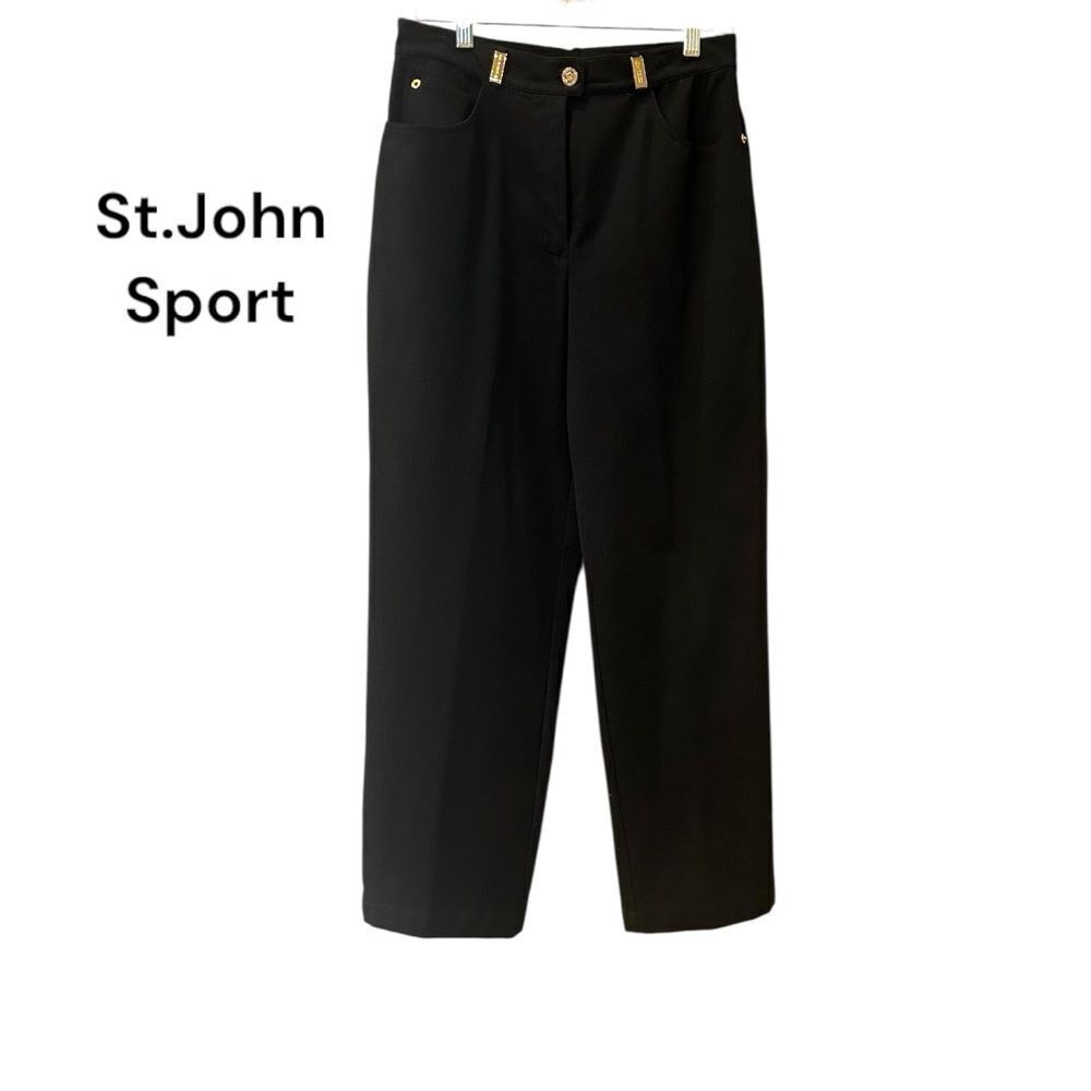 Saint John SPORT Marie GreyTrouser Pants womens Size 6 Black  Work made is USA